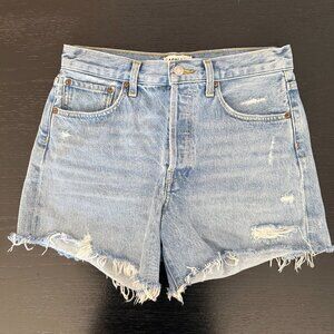 AGOLDE Parker Long Short Denim In Panna Cotta